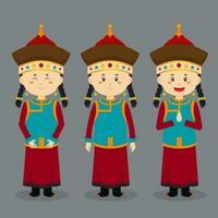 Avatar of a Mongolian with Various Expression vector