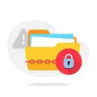 ransomware attack, locked folder file  concept illustration flat design vector eps10. graphic element for landing page ui, icon, infographic
