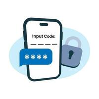 verification, otp one time password has been send, input code with smartphone concept illustration flat design vector eps10. modern graphic element for landing page, empty state ui, infographic, icon