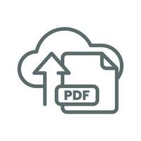 Upload PDF button concept illustration line icon design editable vector eps10