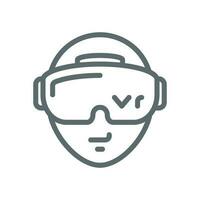 head wear virtual reality VR concept illustration line icon design editable vector eps10