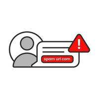 dangerous link, do not tap malicious link message or chat concept illustration flat design vector eps10