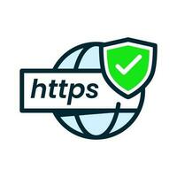 https cifrado, seguro Internet hojeada concepto ilustración plano diseño vector eps10. moderno gráfico elemento para aterrizaje página ui, infografía, icono