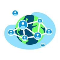 connect with people in the world concept illustration flat design vector eps10. modern graphic element for landing page ui, infographic, icon