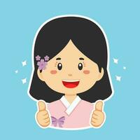 Happy South Korea Character Sticker vector