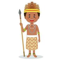 Papua New Guinea People's Characters Preparing to Hunt vector