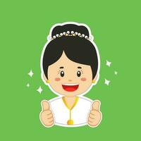 Happy North Sulawesi Indonesian Character Sticker vector
