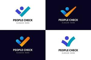 business success People Check Logo bundle, human good service icon symbol, analysis health check logo element. coach logo symbol vector