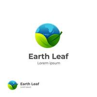 ecology friendly logo design illustration, saving logo symbol and world environmental design concept vector