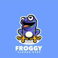 Frog purple cartoon vector