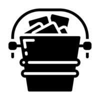 Ice Bucket Glyph Icon. Perfect for Graphic Design, Mobile, UI, and Web Masterpieces vector