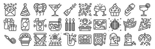 Party Line Icon Set. Perfect for Graphic Design, Mobile, UI, and Web Masterpieces vector