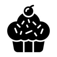 Cupcake Glyph Icon. Perfect for Graphic Design, Mobile, UI, and Web Masterpieces vector