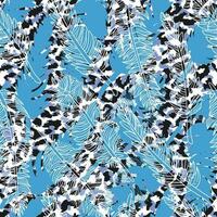 pattern seamless of feathers and leopard print. vector illustration for textile industry