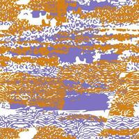 Abstract continuous pattern of orange and purple textures. Seamless pattern for textile industry. vector