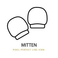 Mitten Icon Line Art Pixel Perfect Infant Baby Toddler vector