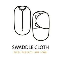 Swaddle Cloth Icon Line Art Pixel Perfect Infant Baby Toddler vector