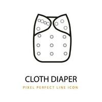 Cloth Diaper Icon Line Art Pixel Perfect Infant Baby vector