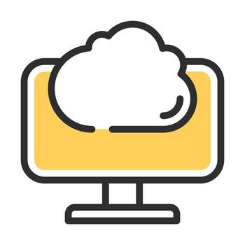 icono de computadora plana vector