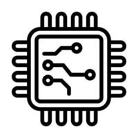 processor line icon vector