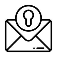 security mail line icon vector