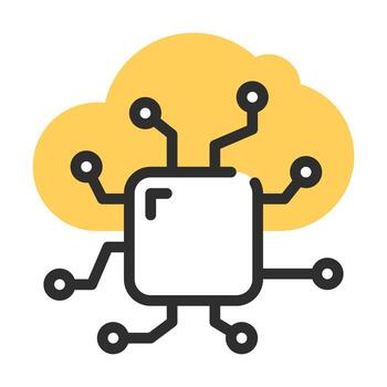 icono plano de computación en la nube vector