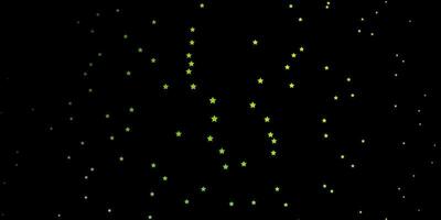 Dark Green, Yellow vector texture with beautiful stars.