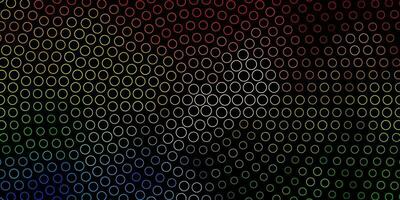 Dark Multicolor vector background with circles.