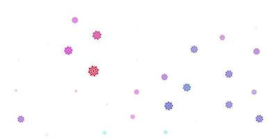 Light blue, red vector template with ice snowflakes.