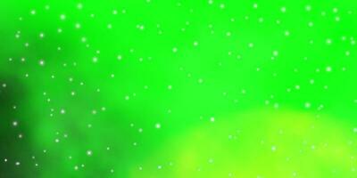 Light Green vector background with colorful stars.