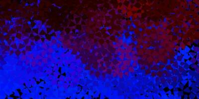 Dark blue, red vector background with triangles.