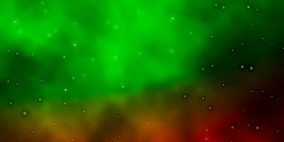 Light Green, Red vector background with small and big stars.