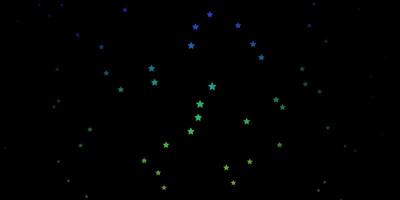 Dark Multicolor vector background with small and big stars.