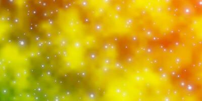 textura de vector verde claro, amarillo con hermosas estrellas.