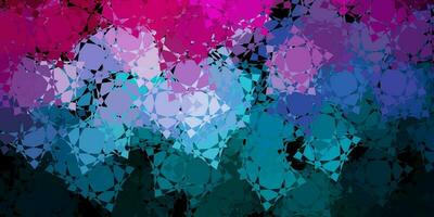 Dark Blue, Red vector backdrop with triangles, lines.