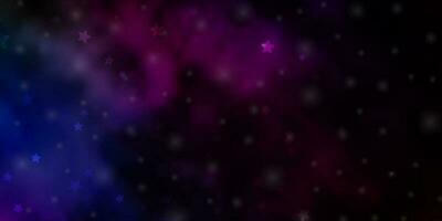 Dark Multicolor vector background with small and big stars.