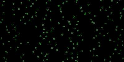 Dark Green vector texture with beautiful stars.