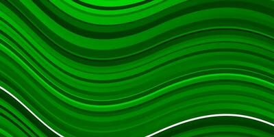 Light Green vector pattern with curved lines.