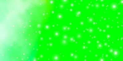 textura de vector verde claro con hermosas estrellas.