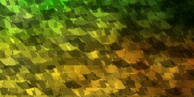 Dark Green, Yellow vector layout with lines, triangles.