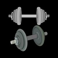 Set of Heavy sport dumbbell for gymnastics, vector Heavy sport dumbbell isolated with black background.