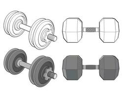 conjunto de pesado deporte pesa para gimnasia, vector pesado deporte pesa aislado con blanco antecedentes.