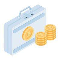 An isometric icon of investment growth vector