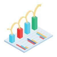 Get an isometric icon of bitcoin trading vector