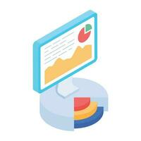 Check out isometric icon of market shares vector