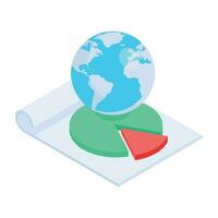 Get an isometric icon of bitcoin trading vector
