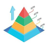 Check out isometric icon of market shares vector