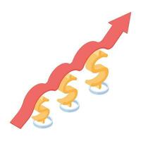 Modern isometric icon of litecoin chart vector