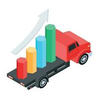 Check out isometric icon of market shares vector