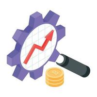 Check out isometric icon of market shares vector